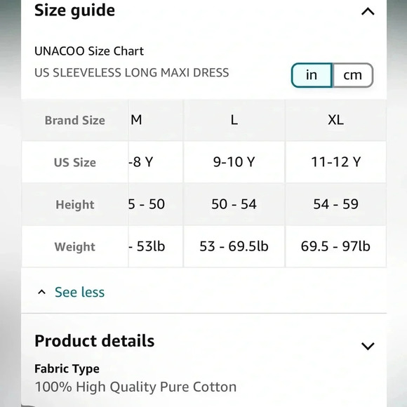 Unacoo long tiered maxi dress sleeveless girls xl green with blue flowers - Picture 4 of 14